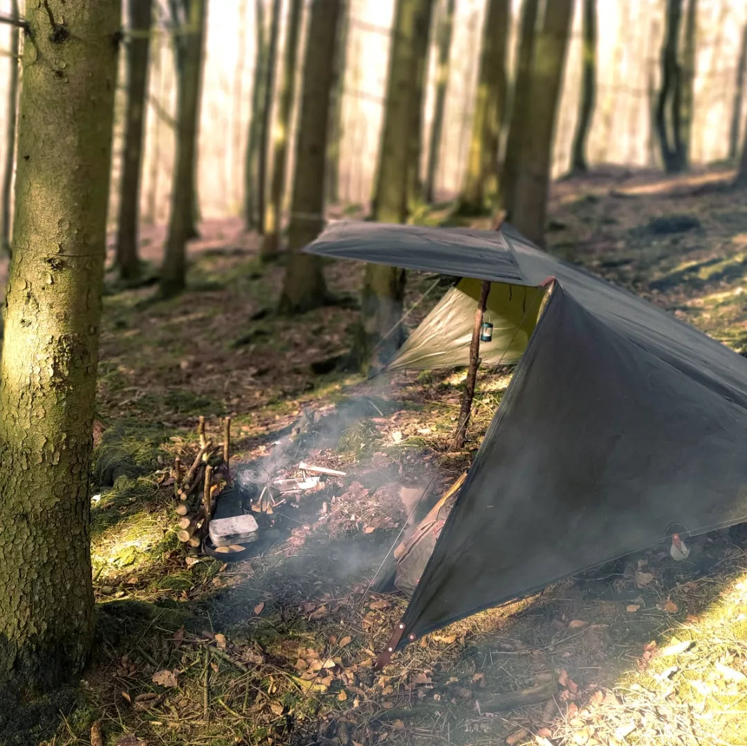 leather tarp Standard WHELEN(ish), waxed canvas & leather tent tarp