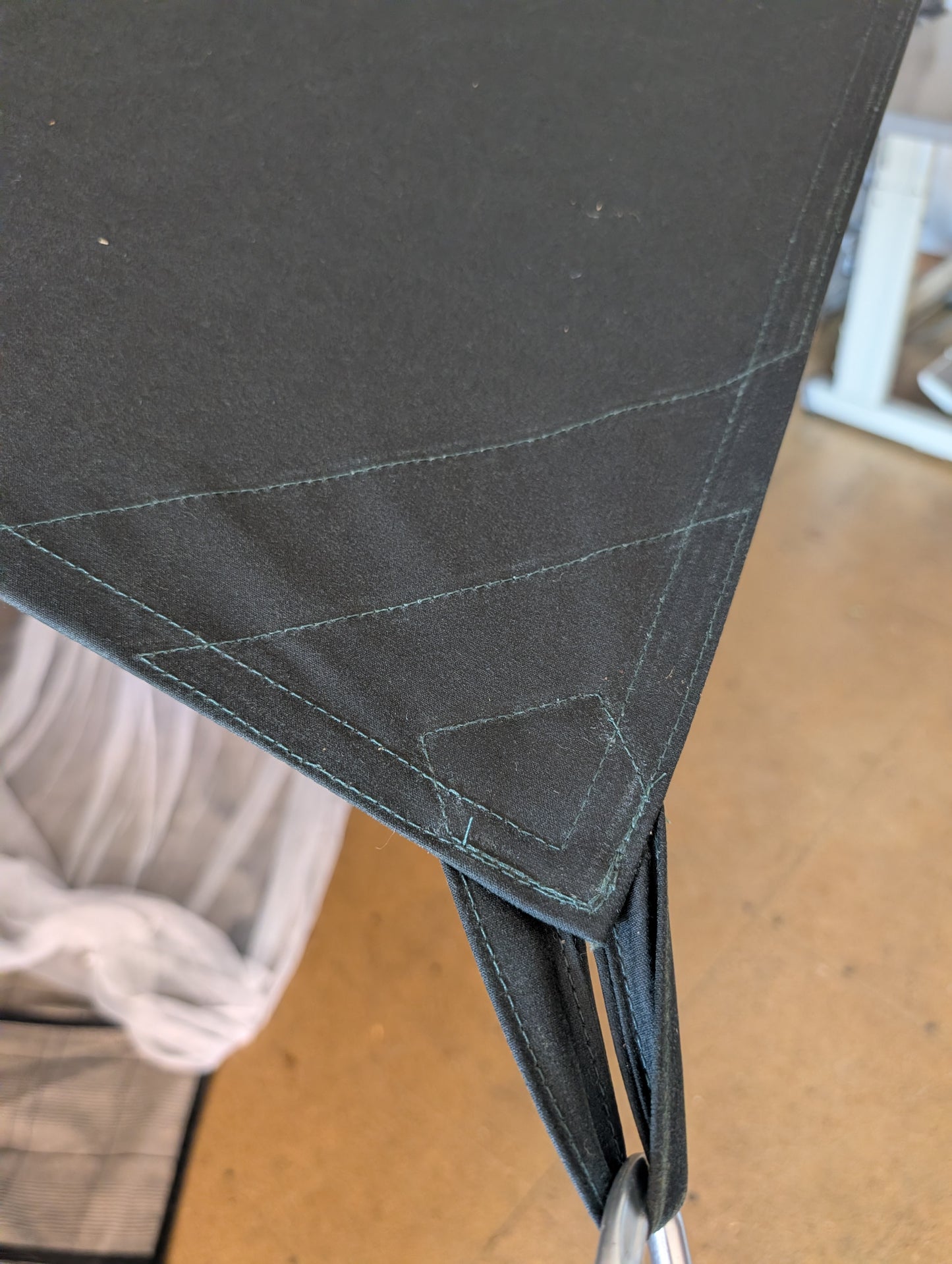 Less leather 8'x8' (2.44m) tarp with sewn waxed cotton and leather tie outs