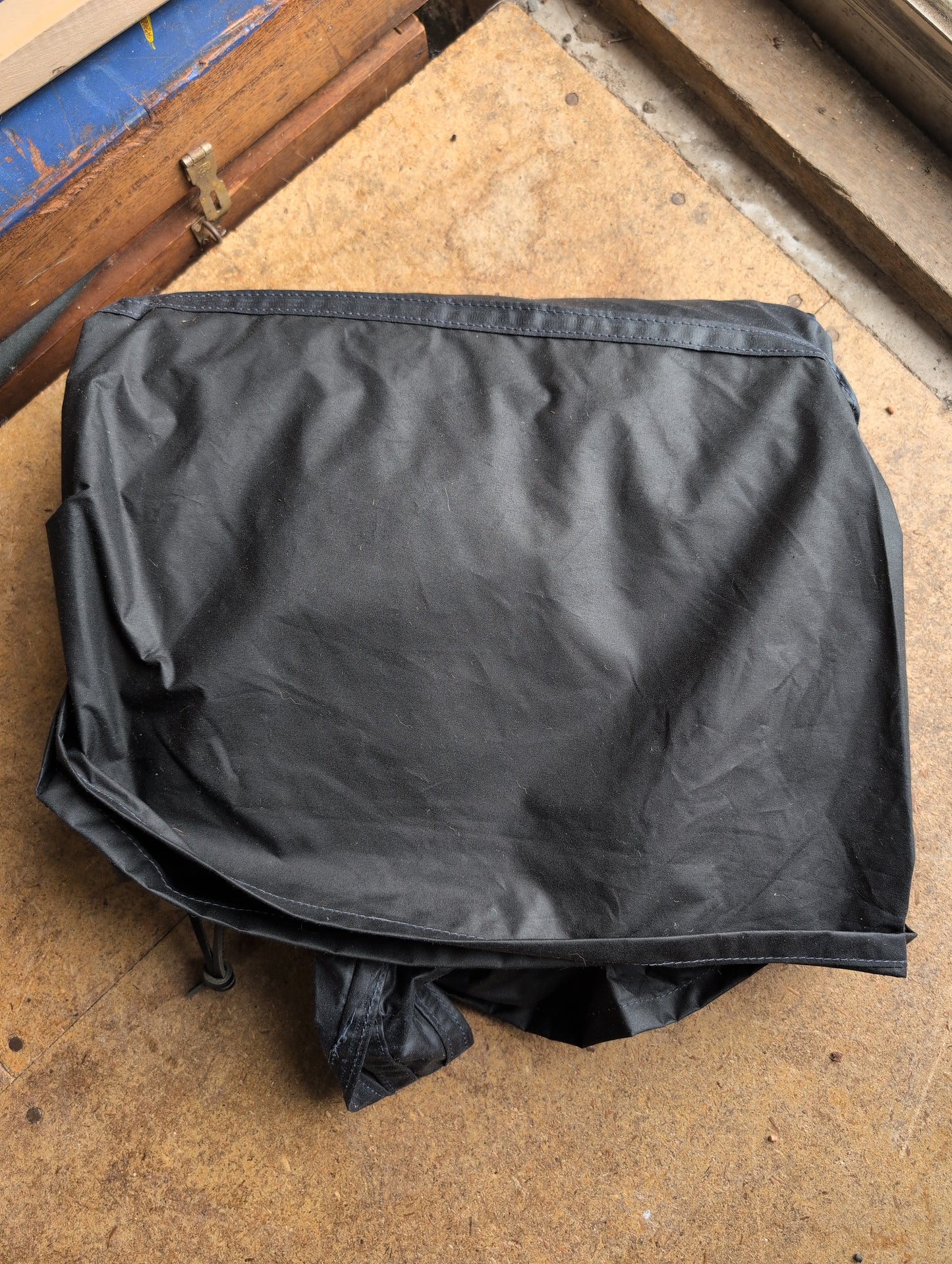 SALE: navy 6 panel LAVVU + snow skirt, waxed canvas & leather tent tipi tarp