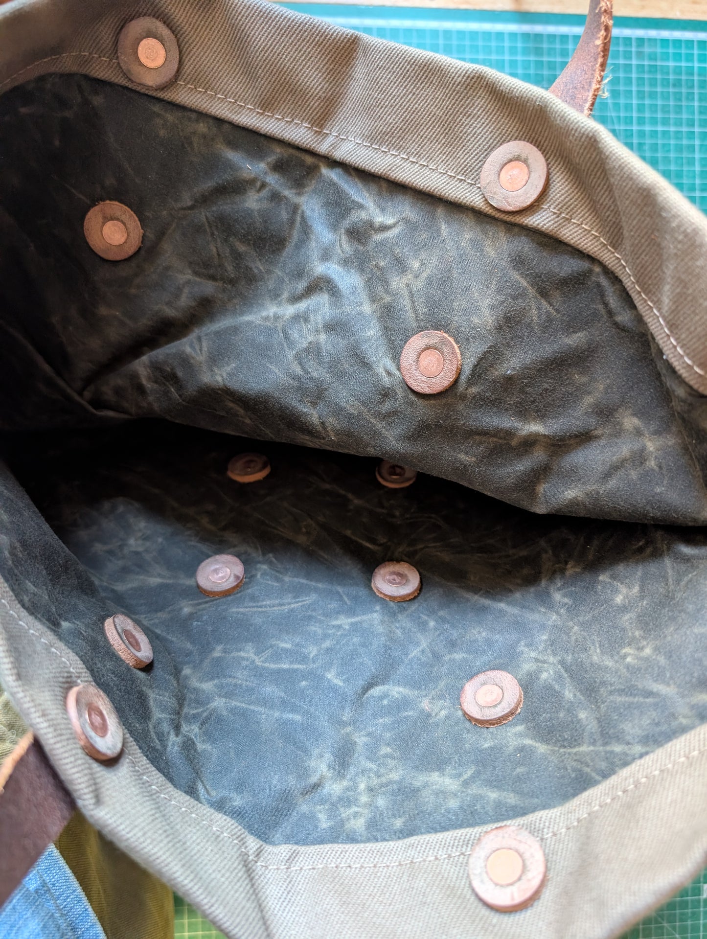 Tote bags, heavy duty canvas and full grain leather (wide version)