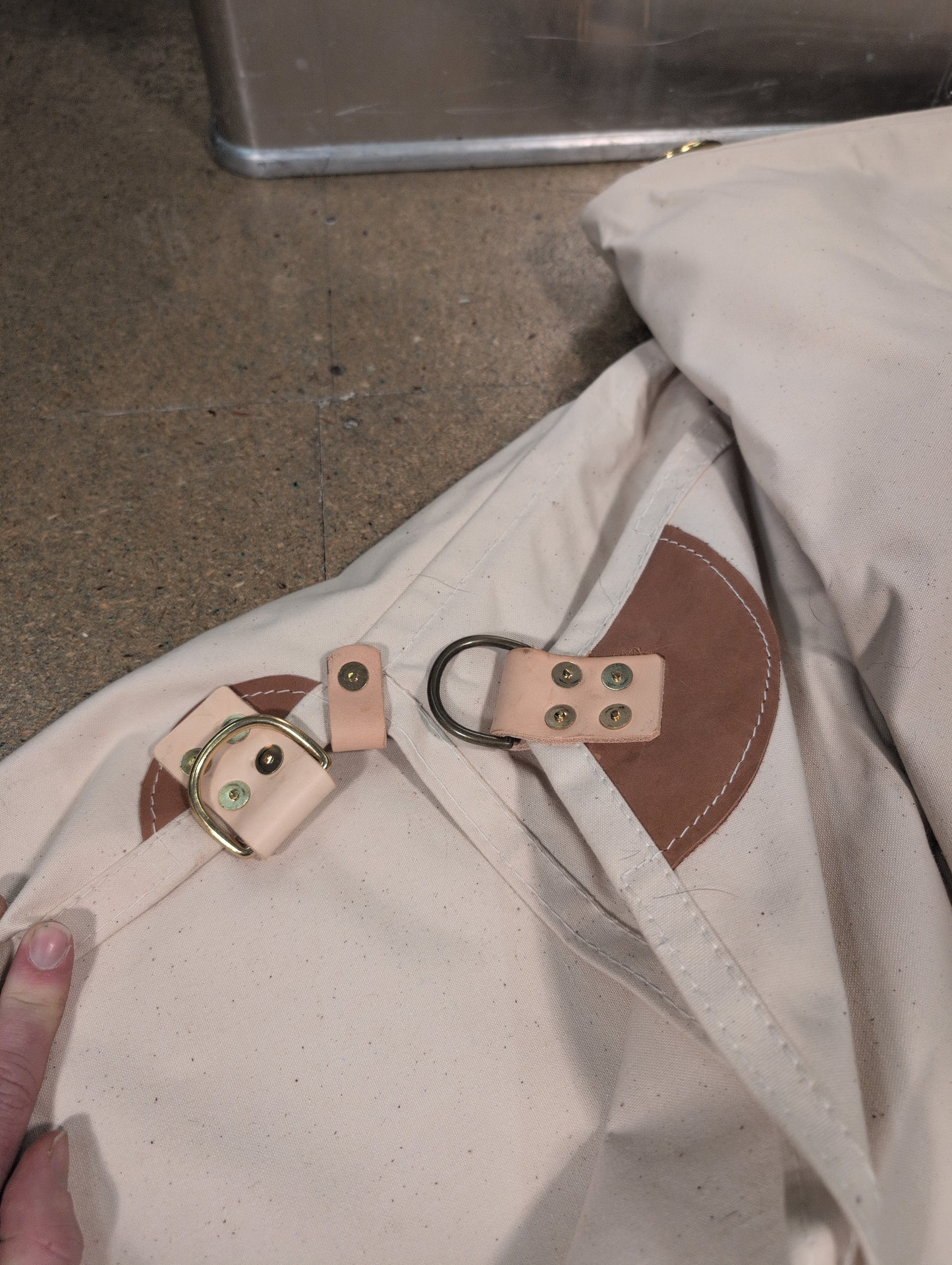 Special Custom heavy canvas XL WHELEN(ish), canvas & leather tent tarp