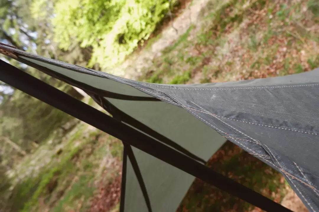 4 panel LAVVU, waxed canvas & leather tent tipi tarp