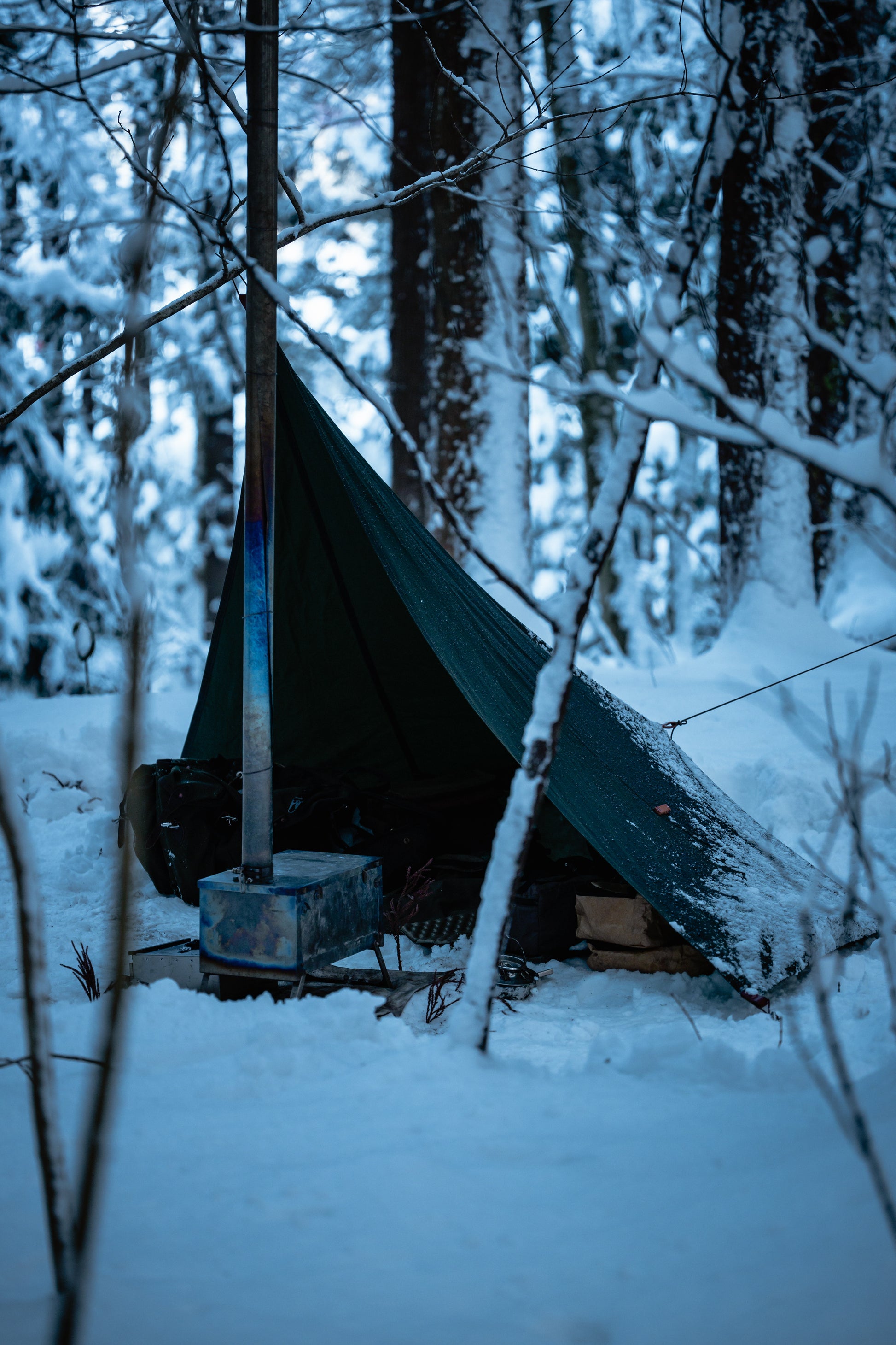 tarp tipi tent 4 panel LAVVU, waxed canvas & leather tent tipi tarp