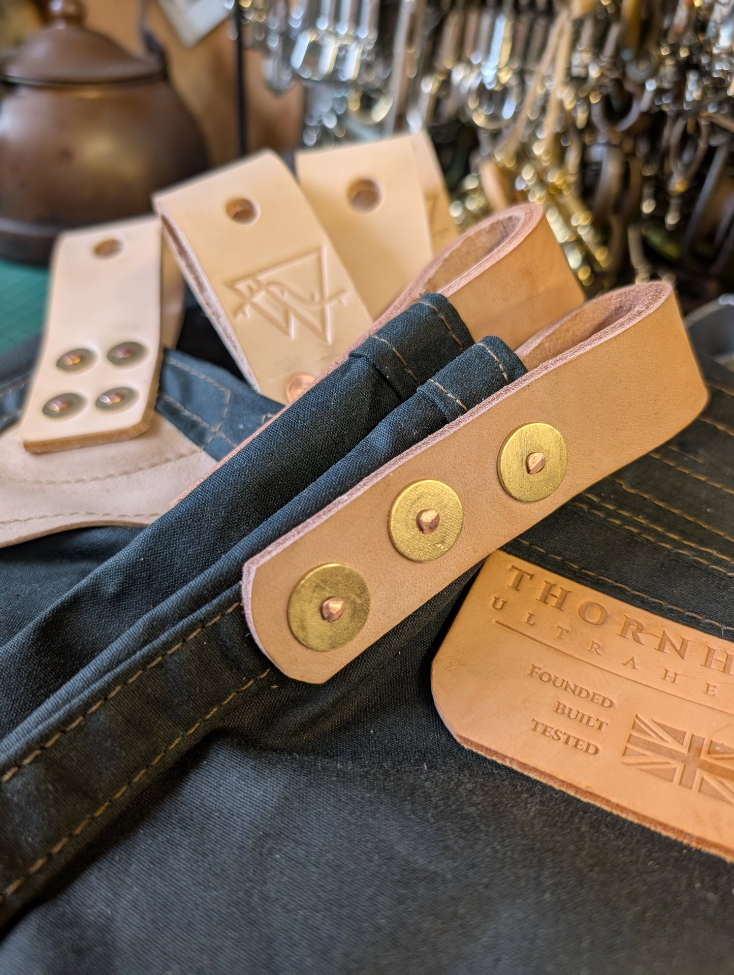 3m x 3m CLASSIC tarp, waxed canvas & leather tie outs