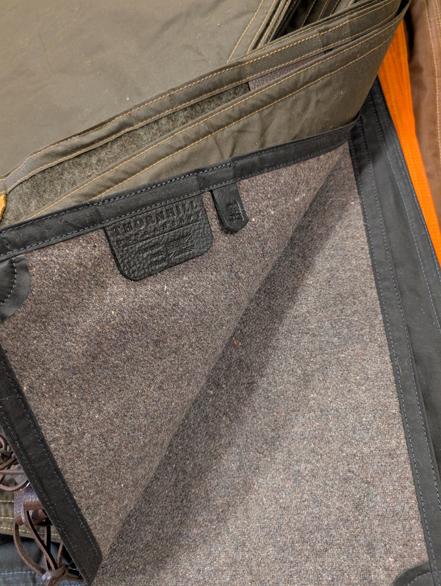 Wool and wax ground pad, shooting mat, picnic blanket