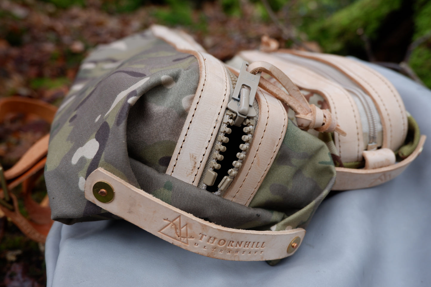 MTP large dopp bag, double-lined with leather handlesbamd trim