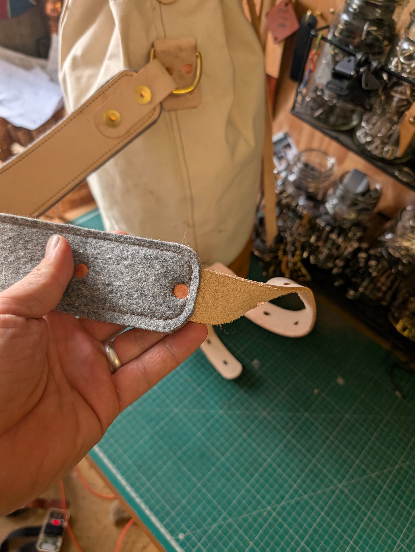 Canvas and leather sea sack style bag, leather and canvas &  lined waxed eco beeswax cotton