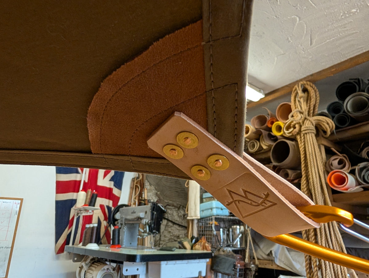 Dry wax Standard HEX shape tarp, waxed canvas & leather tie outs