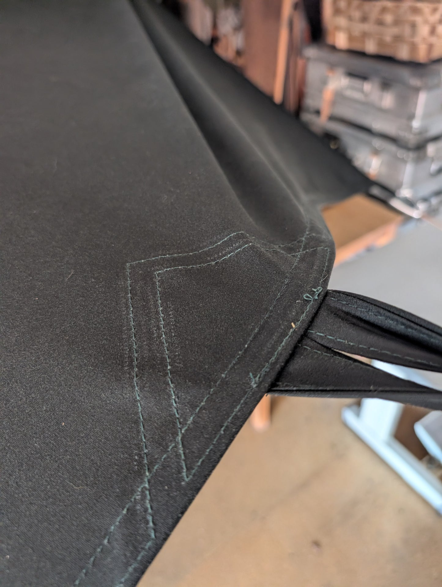 Less leather 8'x8' (2.44m) tarp with sewn waxed cotton and leather tie outs
