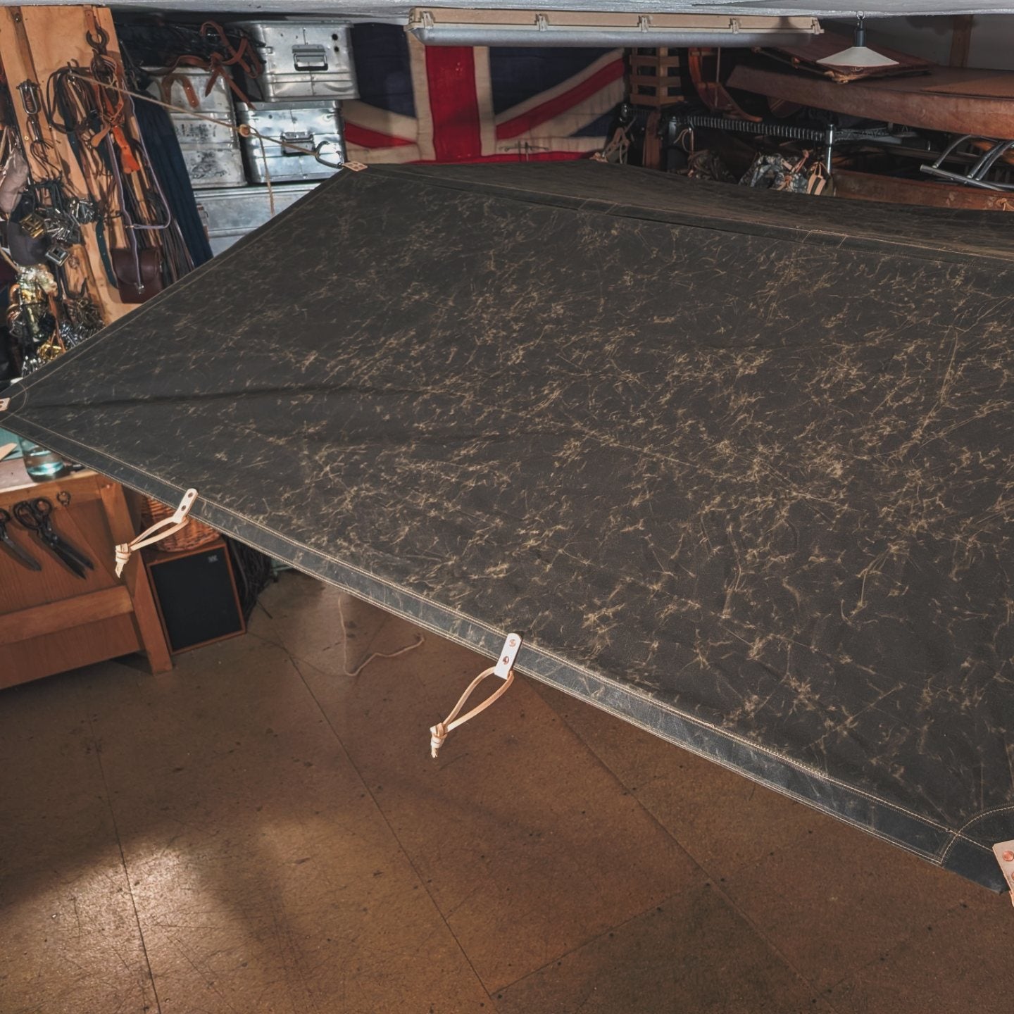 Special: Modular poncho/tarp/cook shelter beeswax OLIVE BROWN