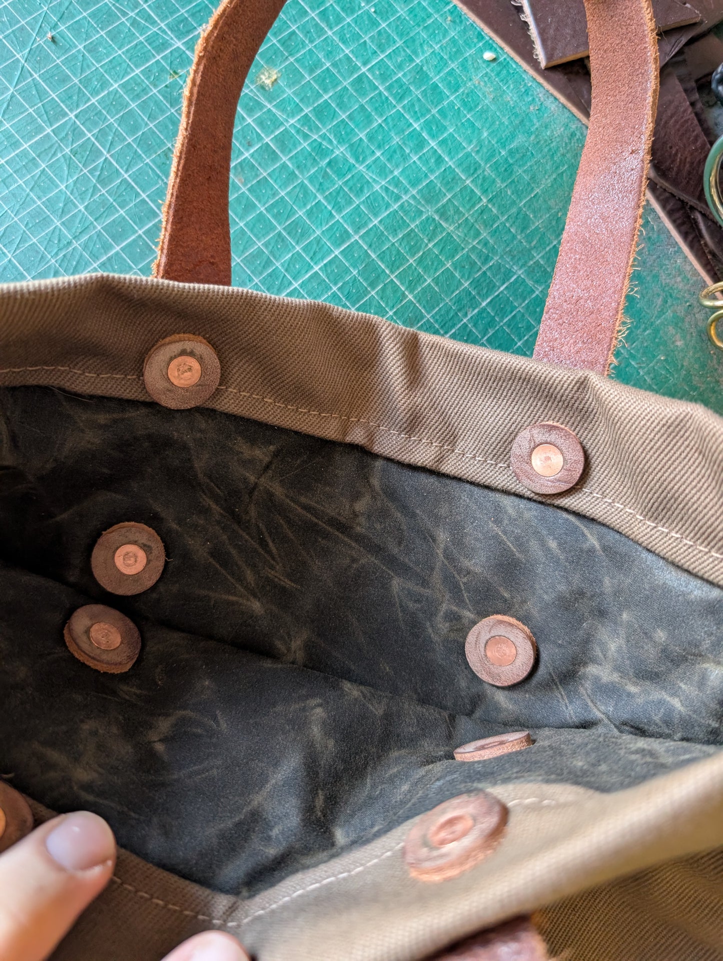 Tote bags, heavy duty canvas and full grain leather