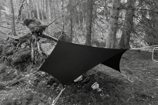 Special: Modular zipped hex poncho/tarp shelter  black wax cotton