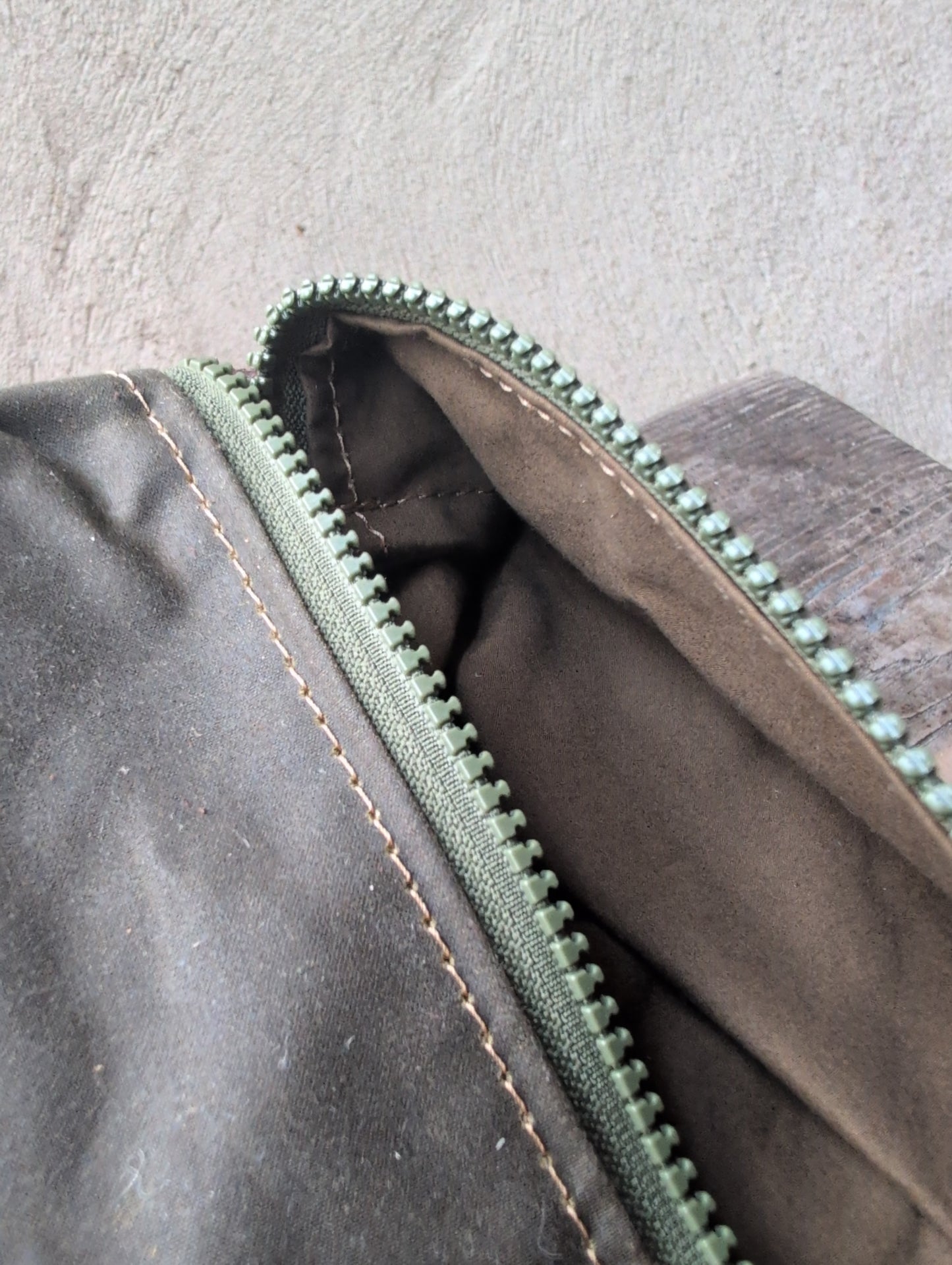 SALE Dopp bag, double-lined waxed canvas packing cube with leather handles