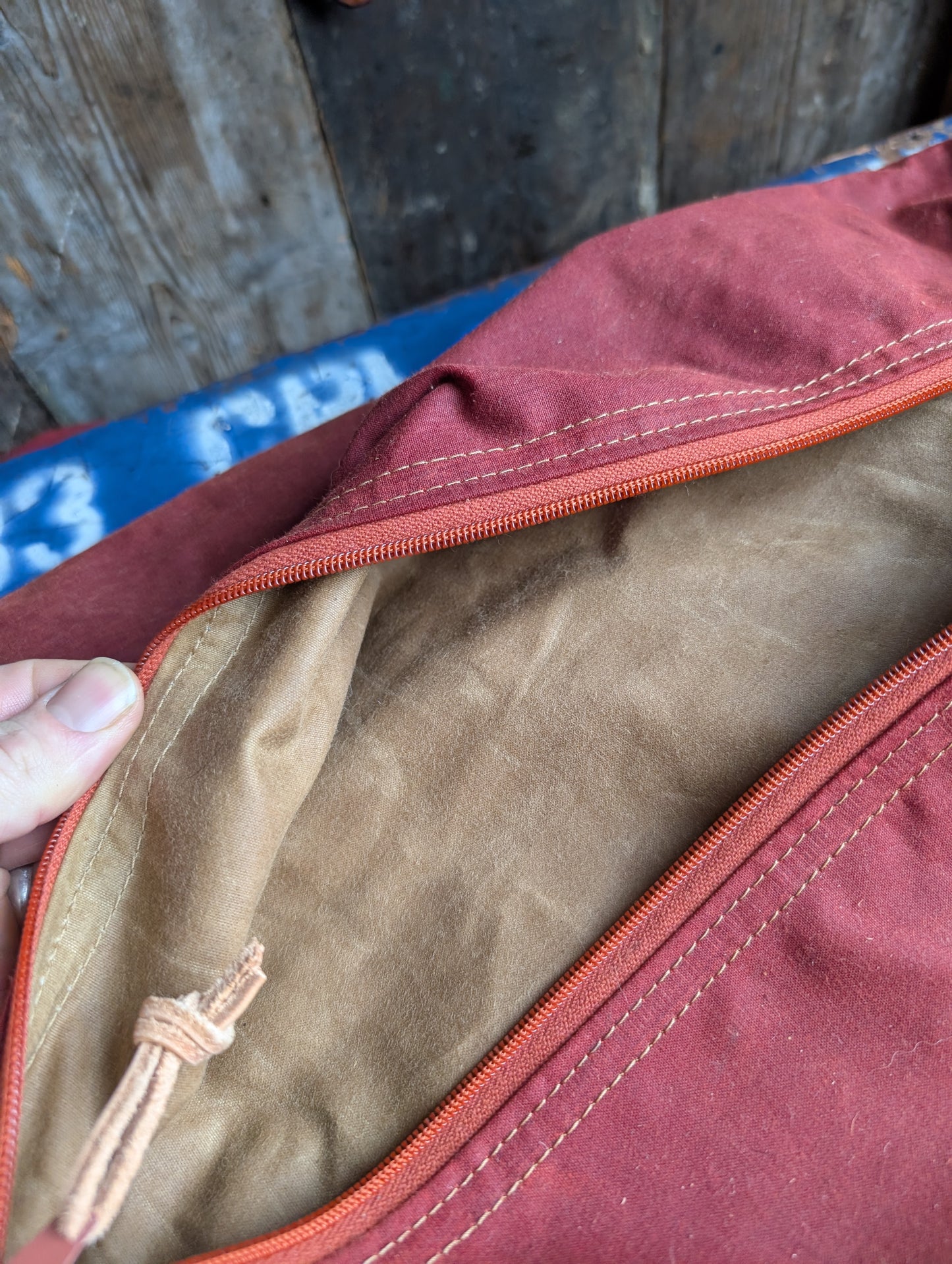 SALE Dopp bags, double-lined waxed canvas with leather handles