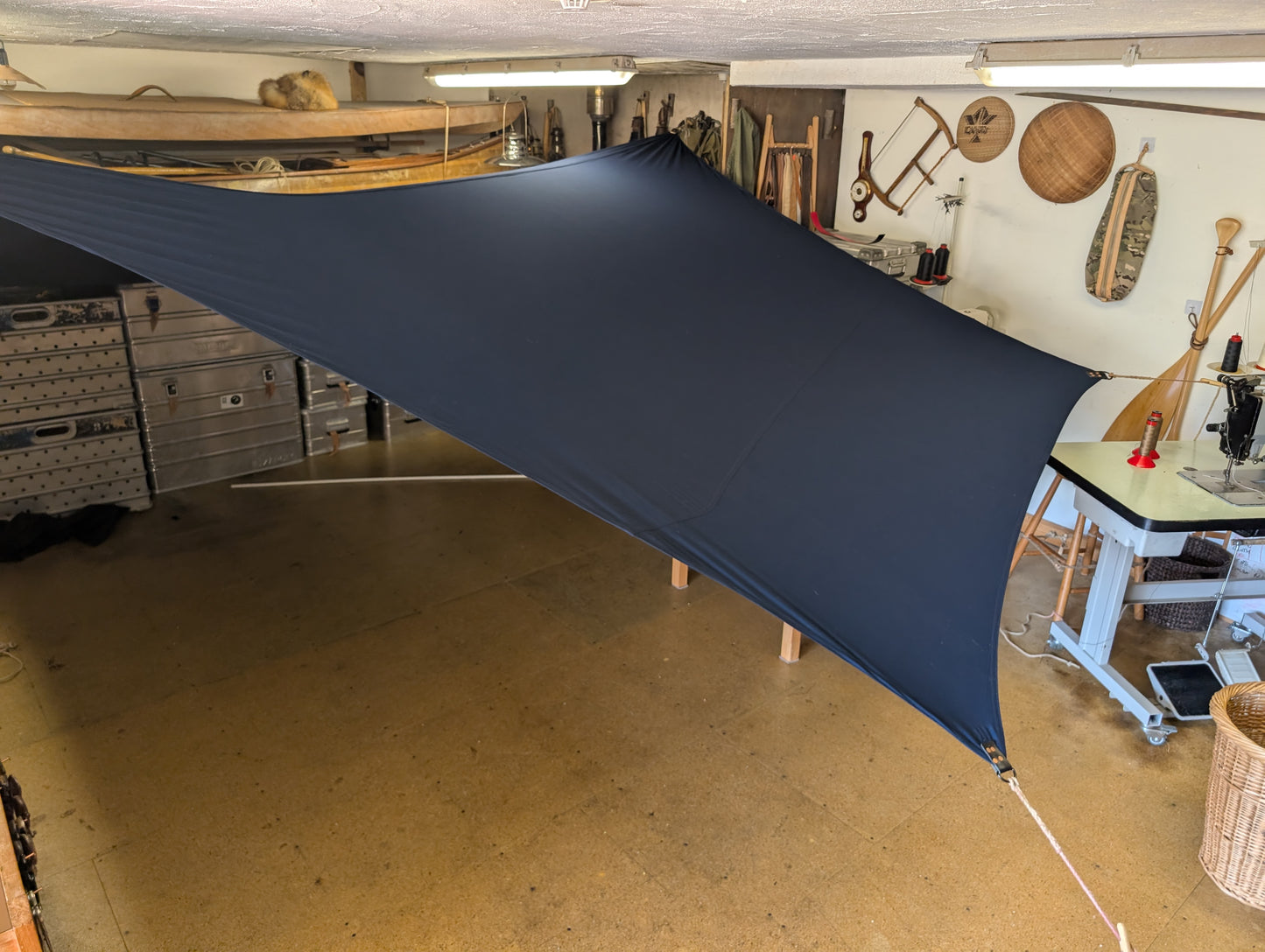 Sunshade hex tarp with  leather and D ring tie outs