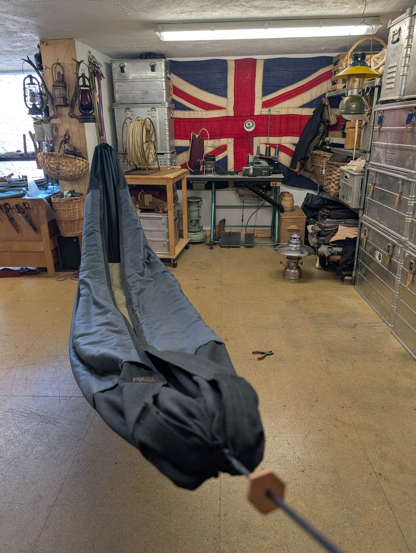 Wool Insulated brushed cotton and dry wax cotton hammock