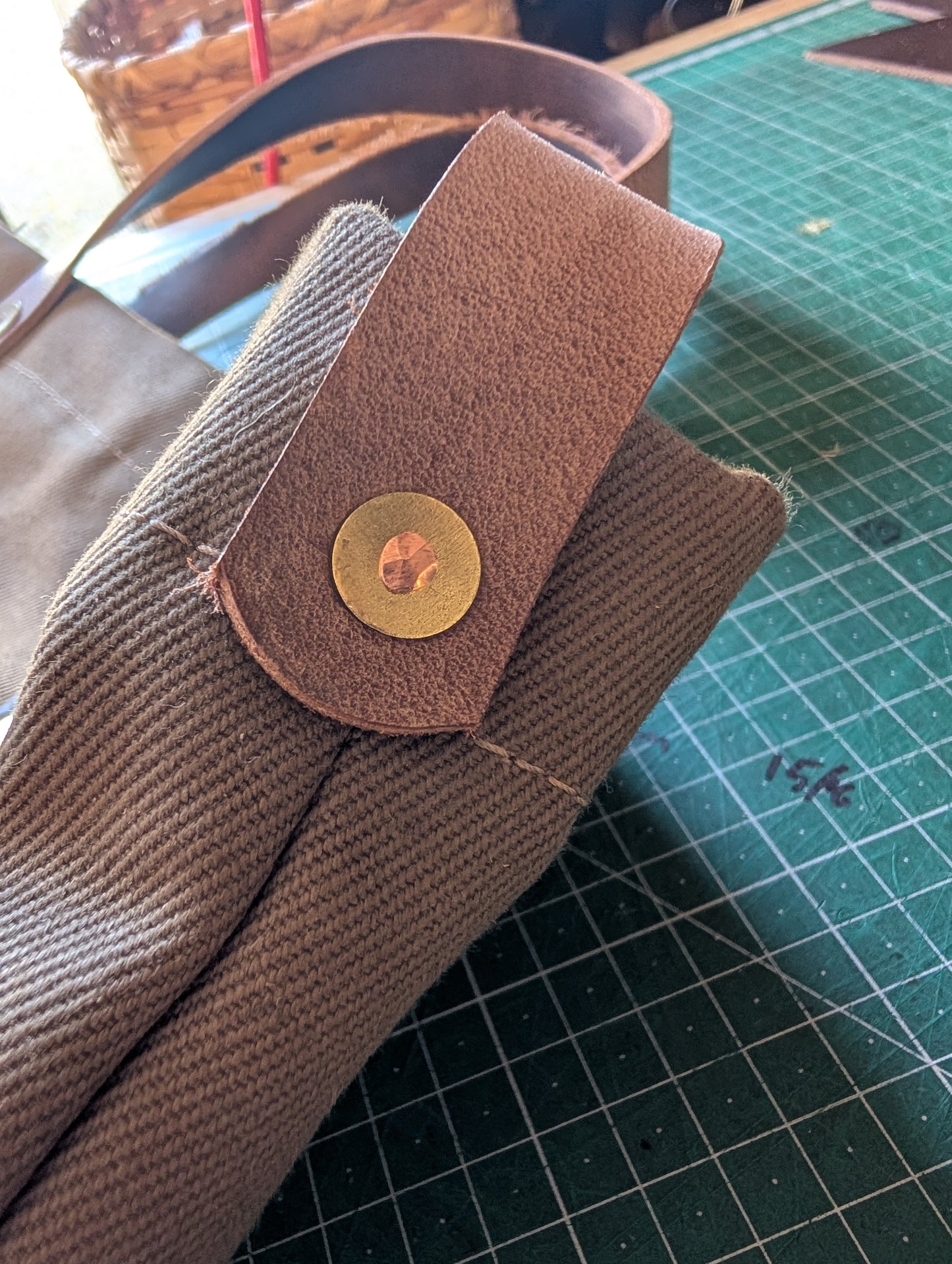 Tote bags, heavy duty canvas and full grain leather (wide version)
