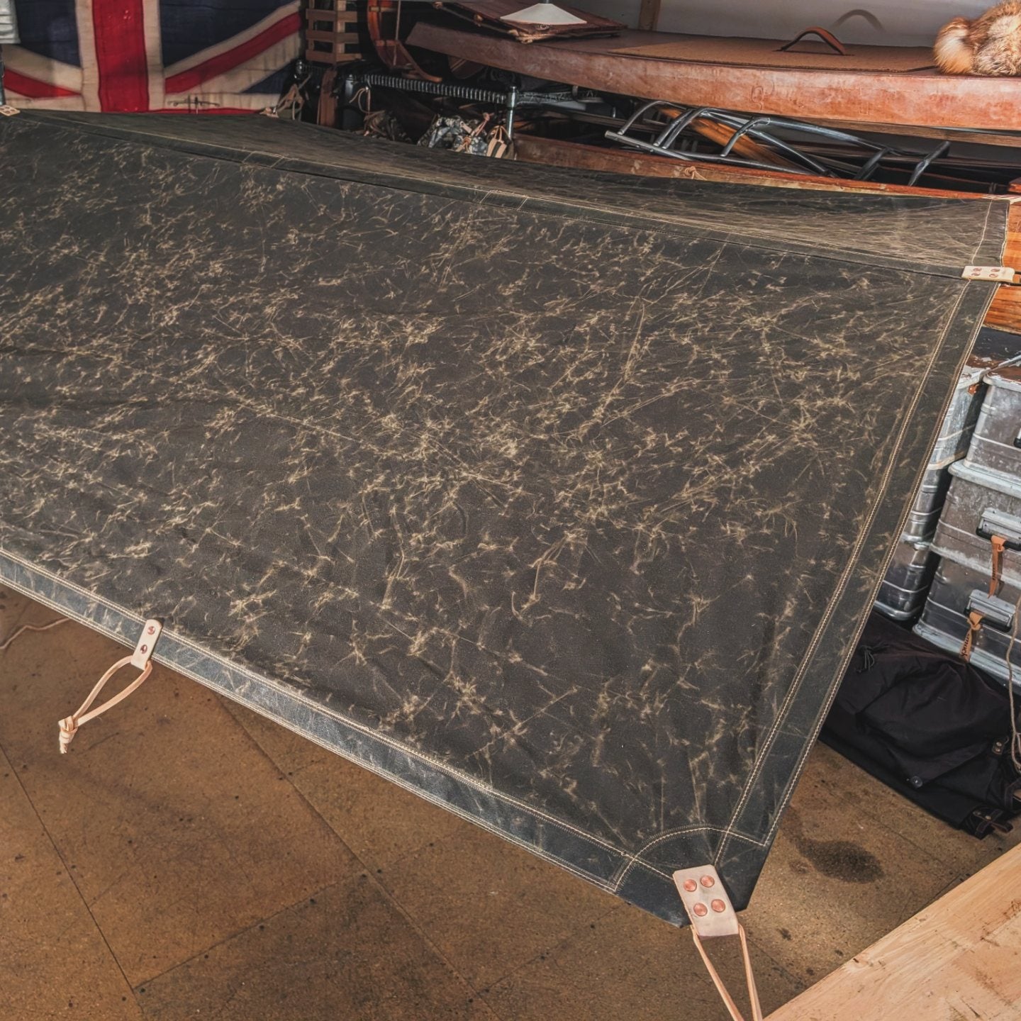 Special: Modular poncho/tarp/cook shelter beeswax OLIVE BROWN