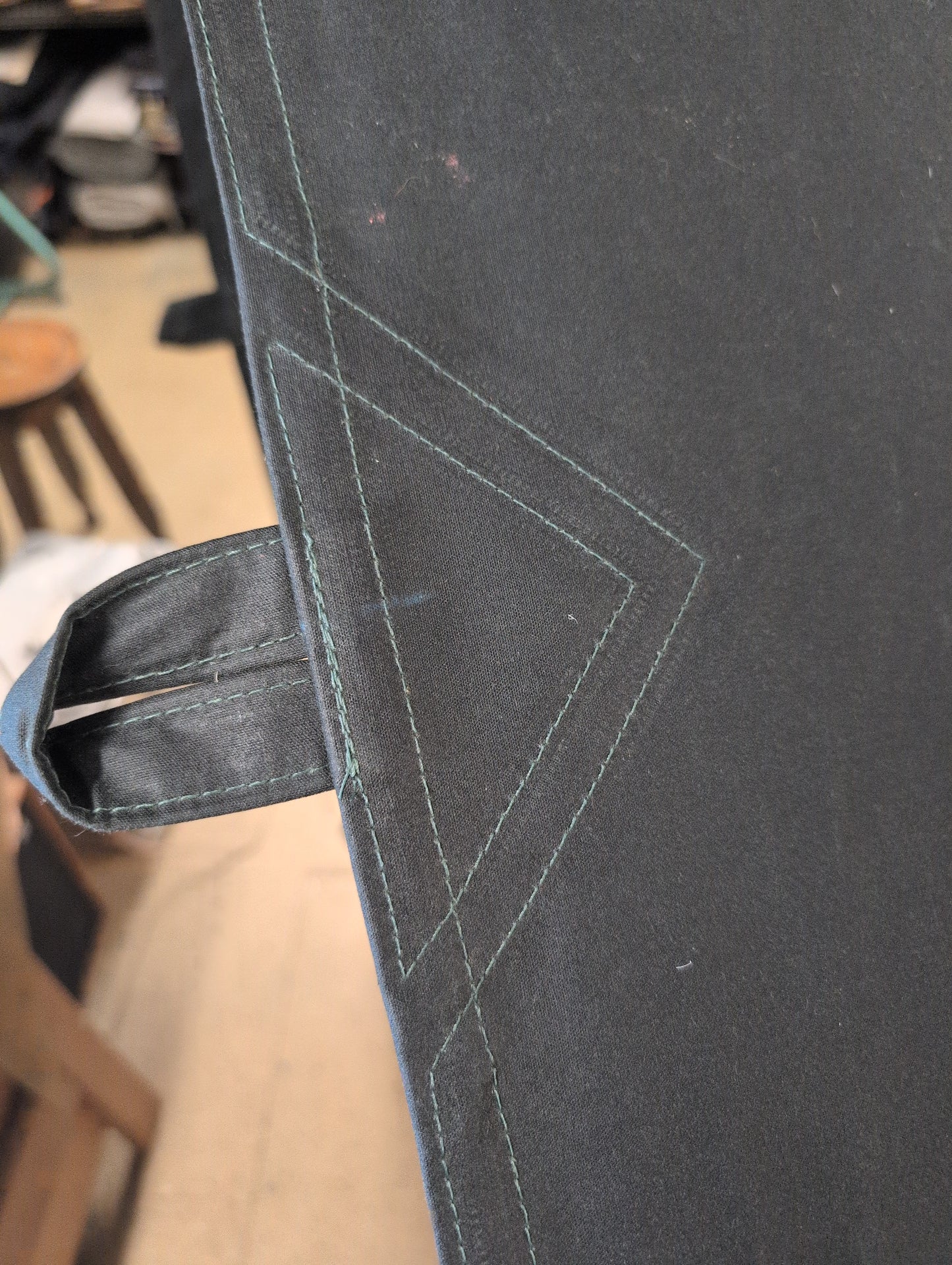 Less leather 3m x 3m tarp with sewn waxed cotton and leather tie outs