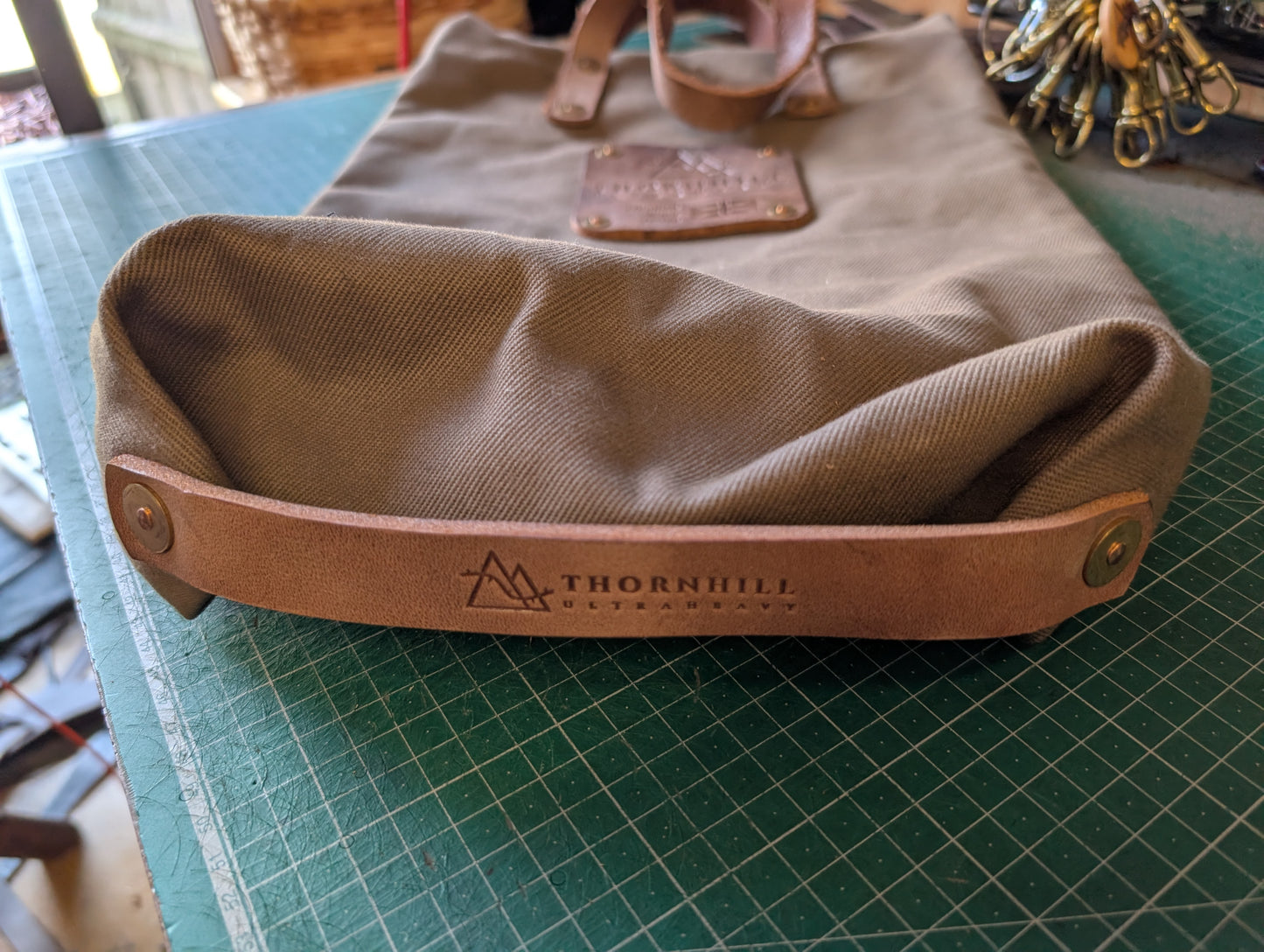 Tote bags, heavy duty canvas and full grain leather