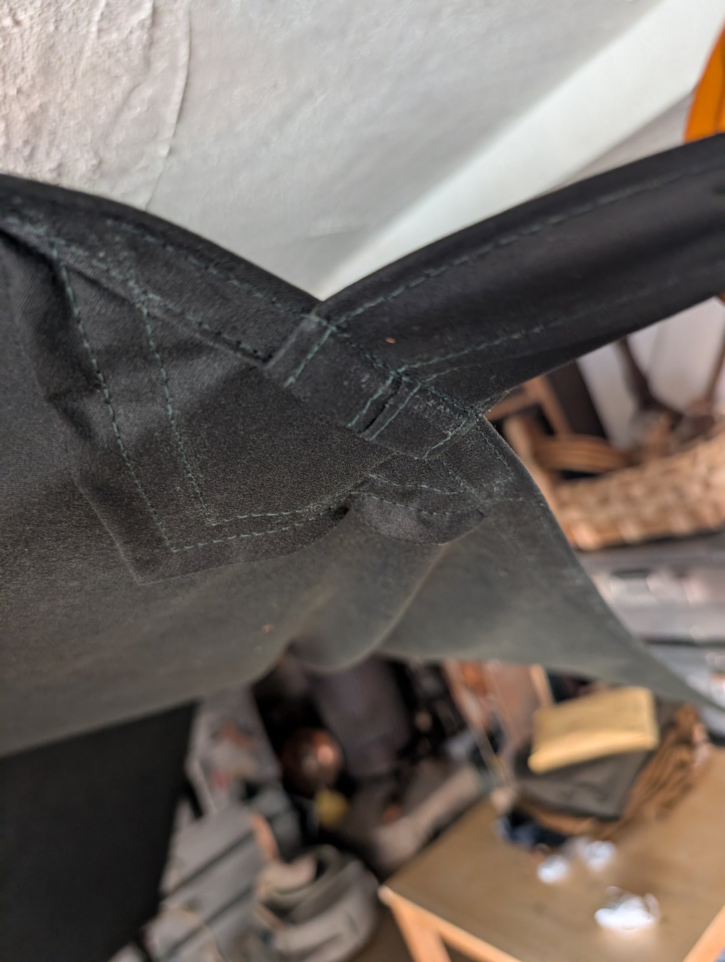 Less leather 8'x8' (2.44m) tarp with sewn waxed cotton and leather tie outs