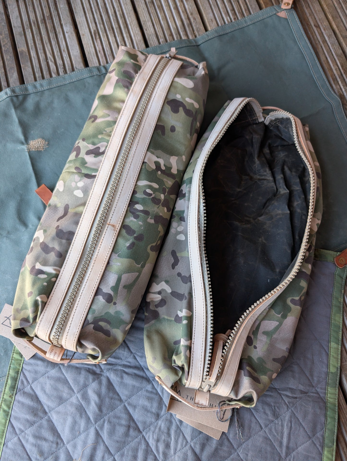 MTP large dopp bag, double-lined with leather handlesb and trim