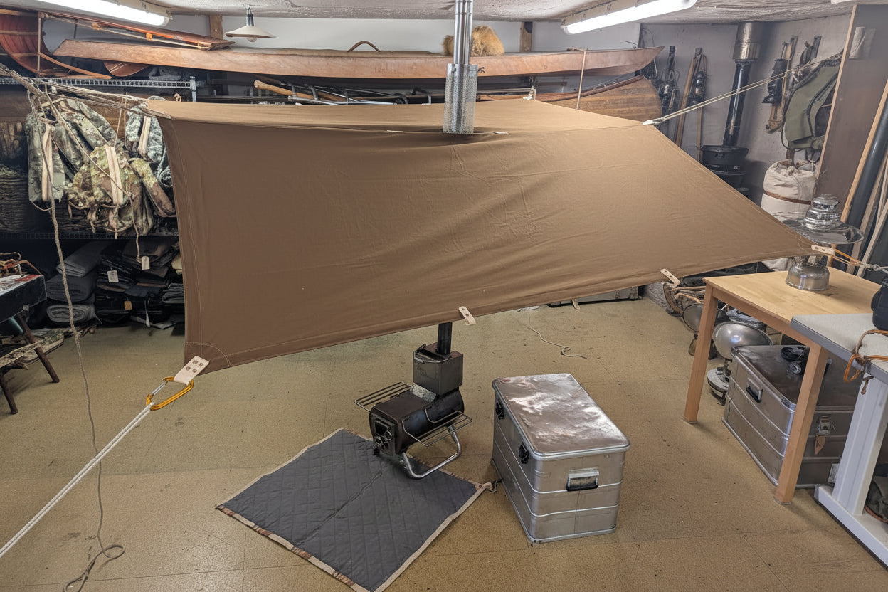 Special: Modular poncho/tarp/cook shelter beeswax OLIVE BROWN