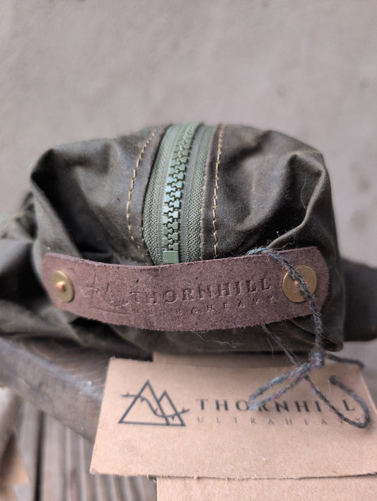 SALE Dopp bag, double-lined waxed canvas packing cube with leather handles