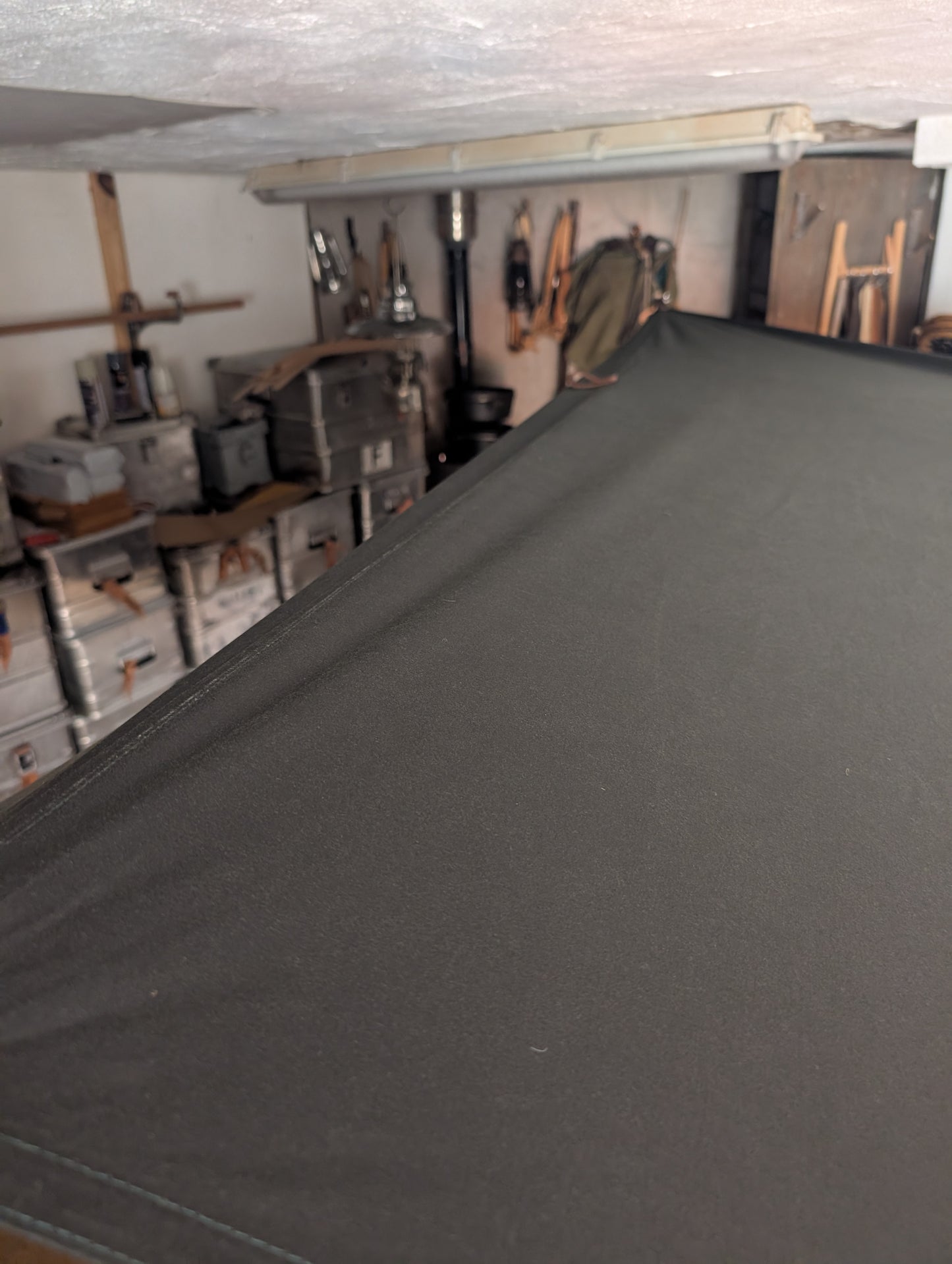 Less leather 8'x8' (2.44m) tarp with sewn waxed cotton and leather tie outs