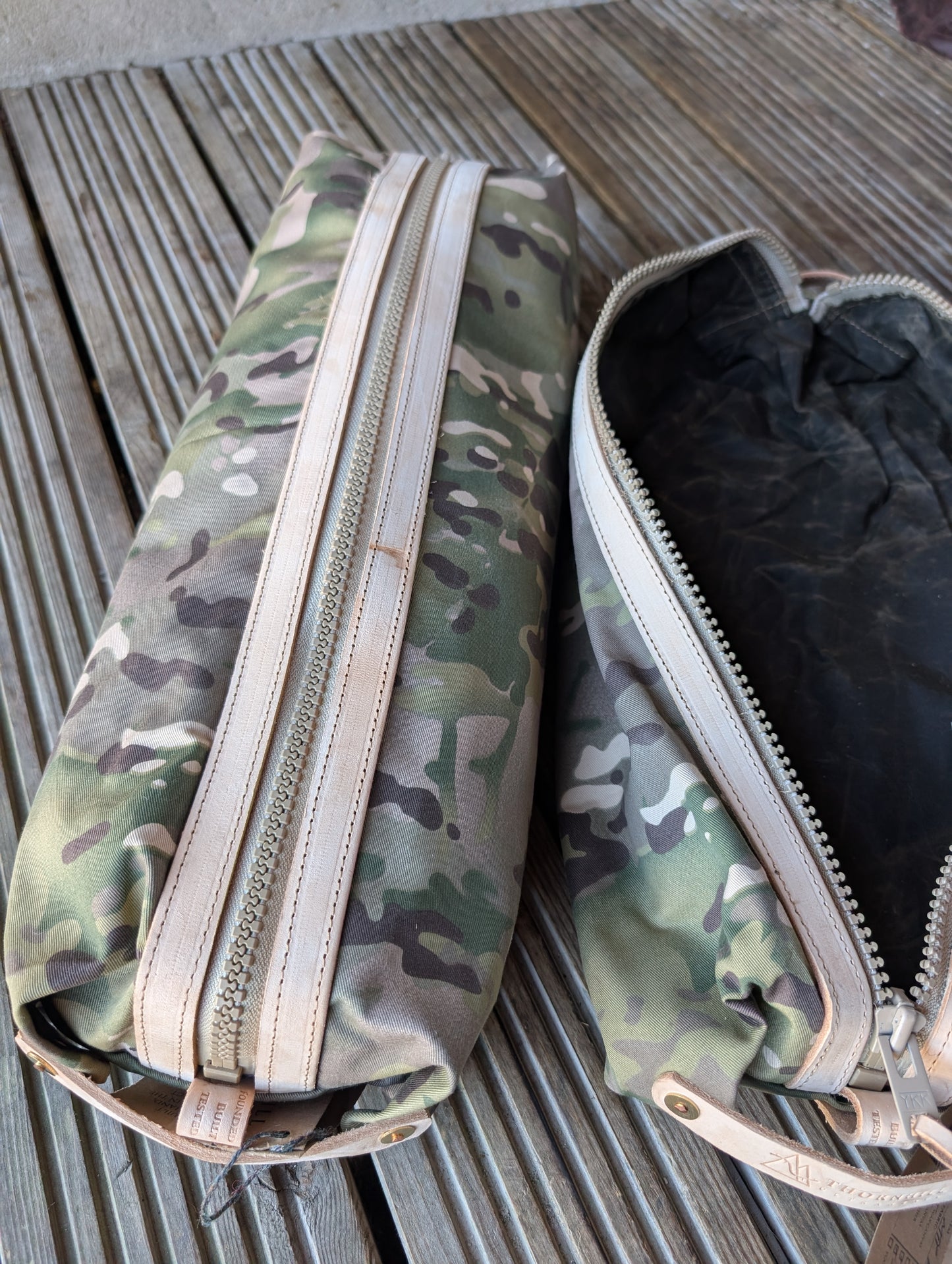 MTP large dopp bag, double-lined with leather handlesb and trim