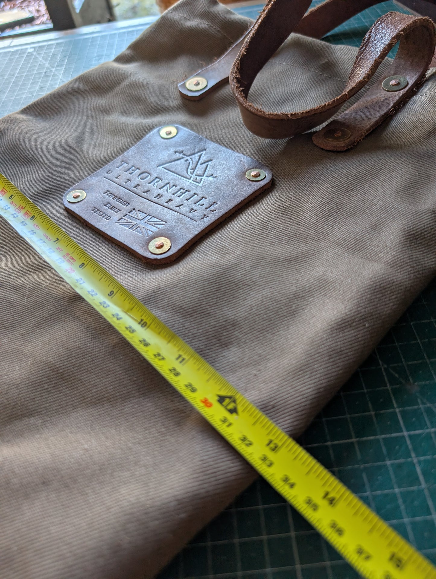 Tote bags, heavy duty canvas and full grain leather