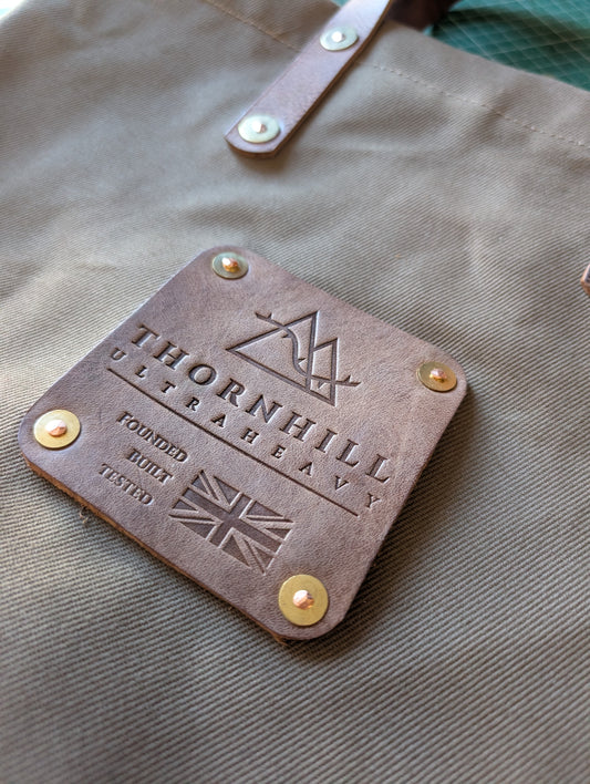 Tote bags, heavy duty canvas and full grain leather (wide version)