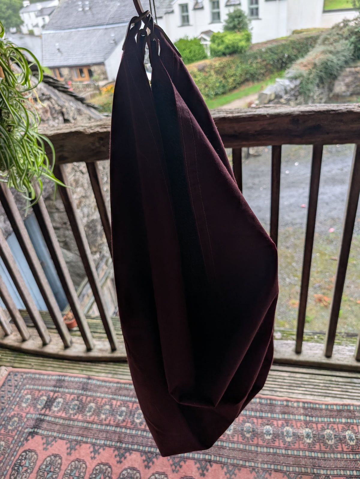 Wool lined, ground cloth/sit pad/ schleper waxed canvas-backed with leather tie-outs