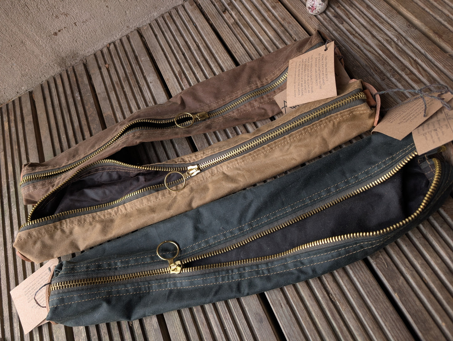 SALE Skinny dopp bag, double-lined waxed canvas packing cube with leather handles