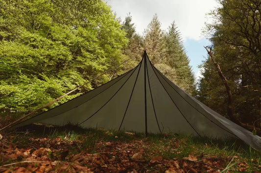 8 panel LAVVU, waxed canvas & leather tent tipi tarp