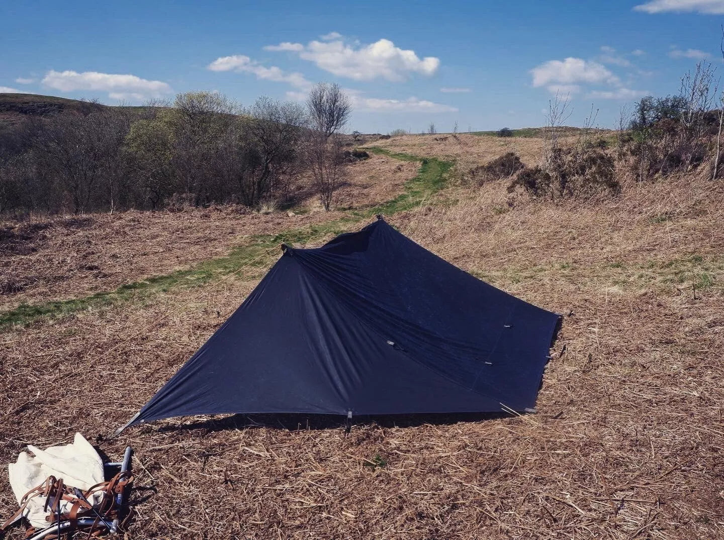 XL WHELEN(ish), waxed canvas & leather tent tarp