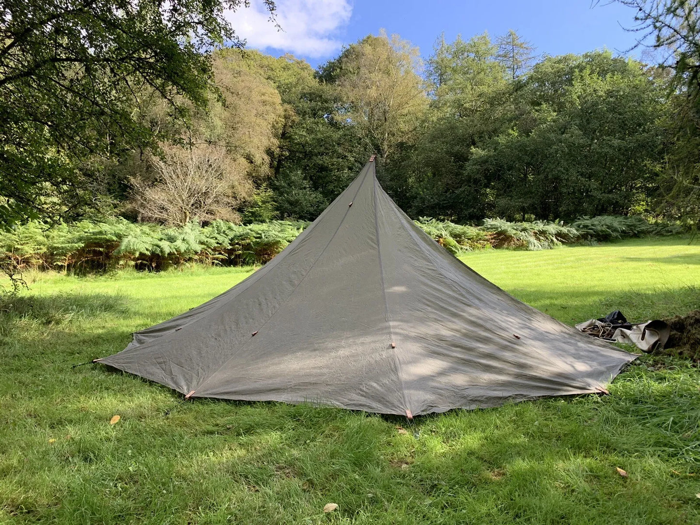 6 panel LAVVU, waxed canvas & leather tent tipi tarp