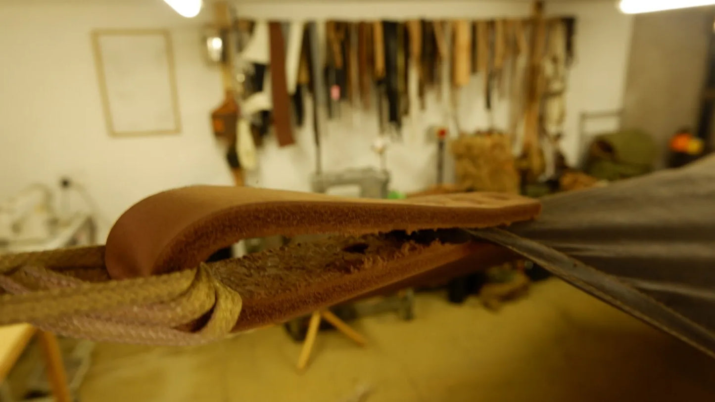 Standard HEX shape tarp, waxed canvas & leather tie outs