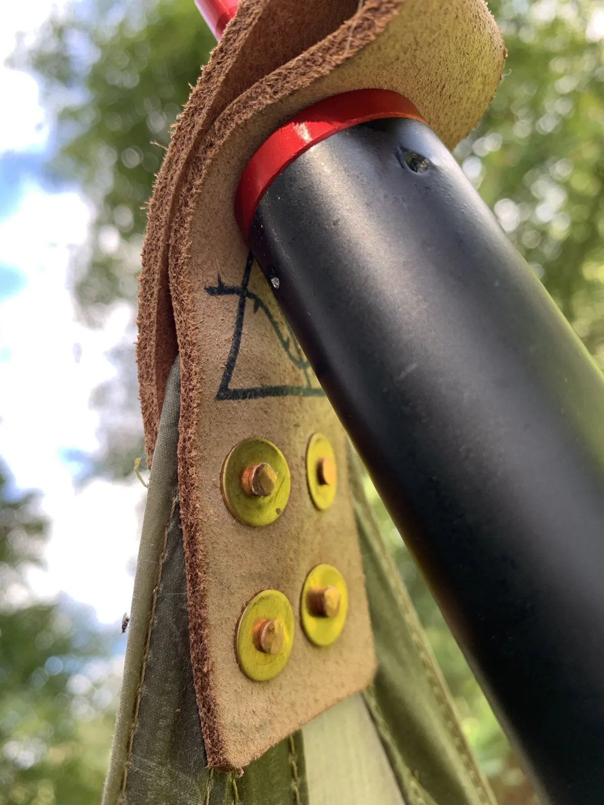 4 panel SHORT LAVVU, waxed canvas & leather tent tipi tarp